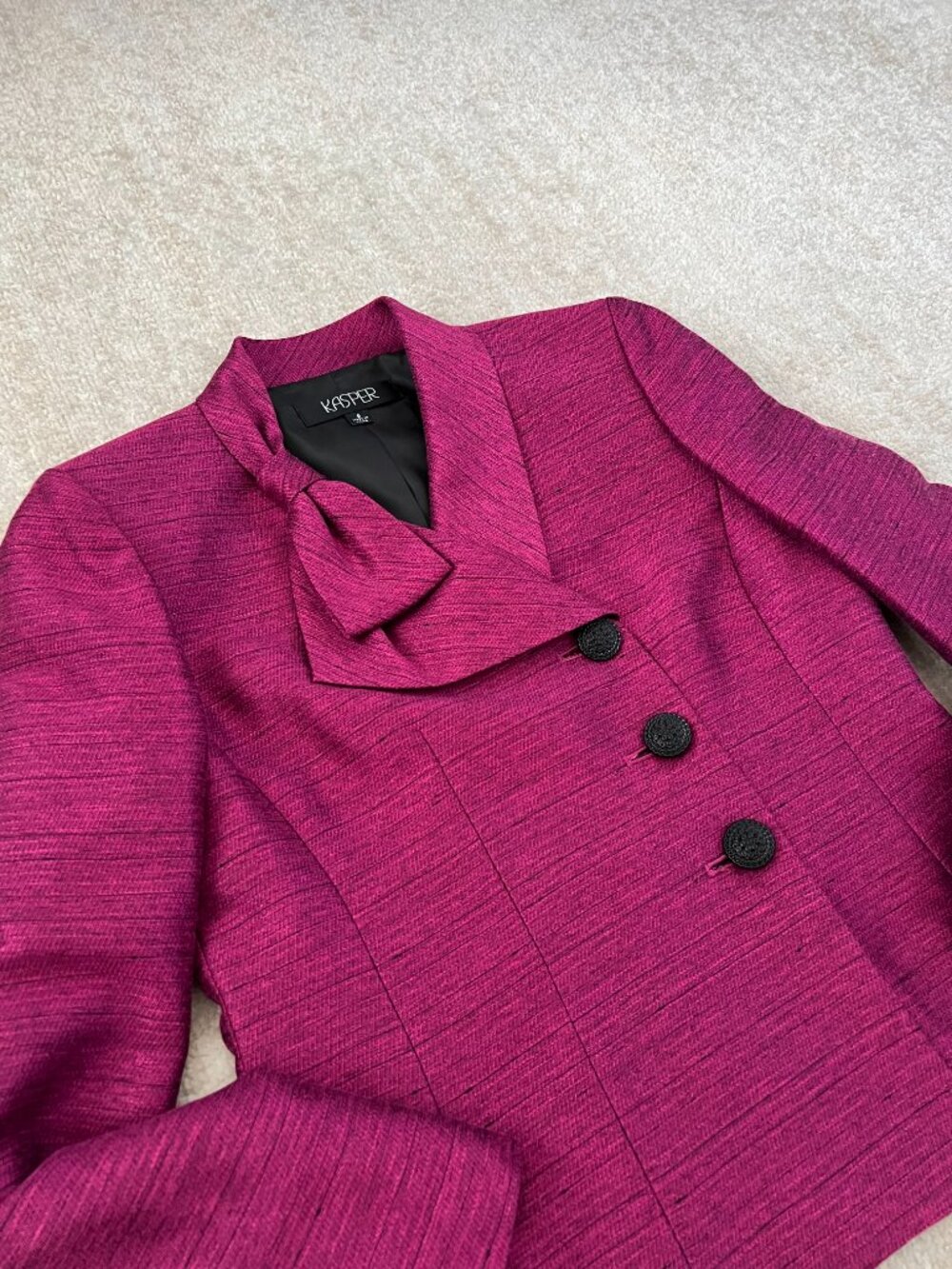 Kasper Three Button Blazer Jacket 6 Work Office - Picture 3 of 9